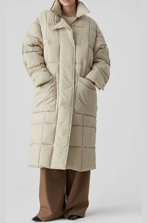 Closed Quilted Coat Cement