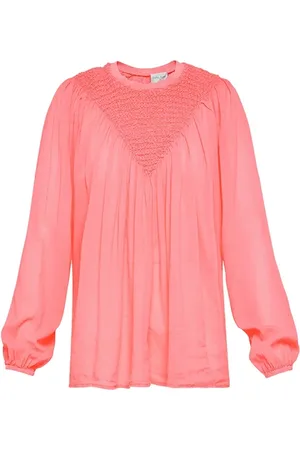 FORTE FORTE Forte Forte Cotton Silk Voile Smocked Embroidery Shirt Pop Star