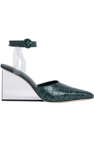 By Far Lex Green Croco Embossed Leather