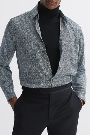 Reiss Tulum Casual Shirt Navy/ivory