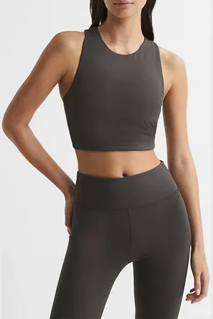 Reiss Emma-performance Sports Bra Brown