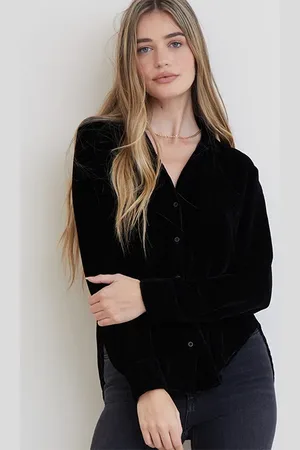 Bella Dahl Long Sleeve Clean Shirt Black