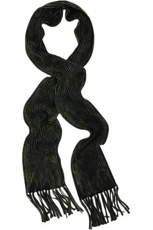 John Varvatos Knit Rib Scarf In Marble Wash Dark Olive