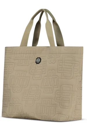Black Bananas Monogram Quilted Tote Bag Brown