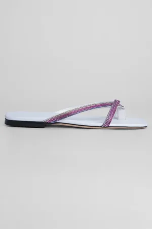 By Far Deni White Leather And Crystals White