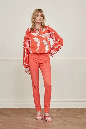 Fabienne Chapot Eva Slim Trousers Hot Coral