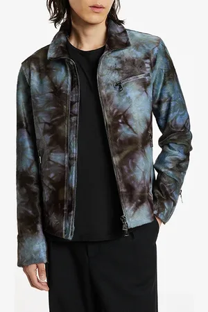 John Varvatos Double Zip Front Jacket With Multi Zip P Frost Blue