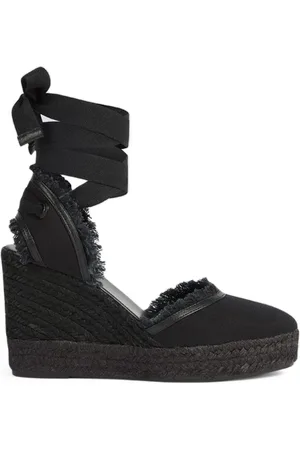 LK Bennett Sofia Frayed Espadrilles Black