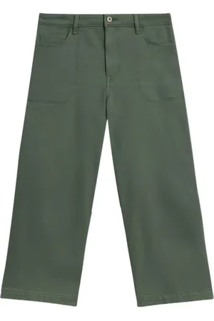 White Stuff Tia Wide Leg Crop Jean Mid Green