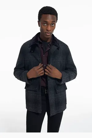 The Kooples Blouson Carreaux Gris Et Noir Zipe Grey Black