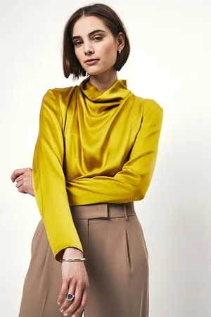 Dante 6 Ipsum Silk Drapey Top Golden Ginger