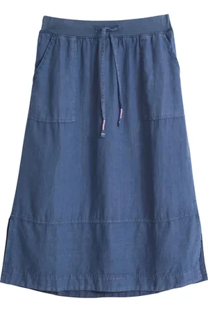 White Stuff Effie Linen Skirt Blue