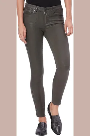 Paige Verdugo Ankle Raw Hem Chive Luxe Coating