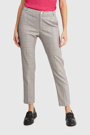 ICODE Beige Check Suit Trousers