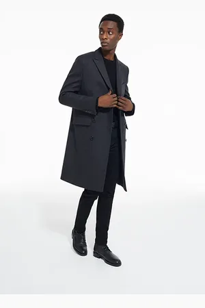 The Kooples Manteau Long Croise Uni Grey