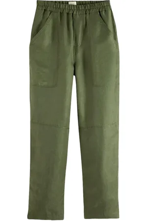 Scotch&Soda Lou - Mid Rise Straight Leg Ankle Length Utility Pants Olive