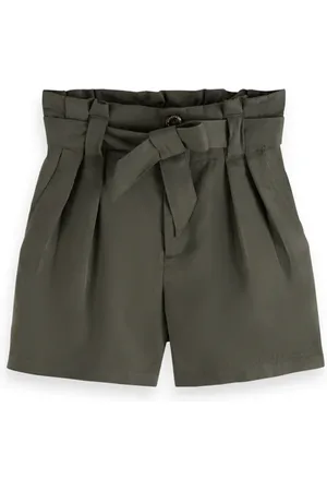 Scotch&Soda High-rise Paper Bag Short Seaweed Green