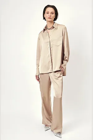 Dante 6 Louda Satin Long Shirt Sand