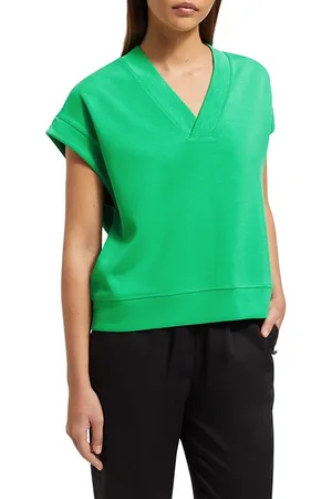Scotch&Soda V-neck Sleeveless Modal Sweatshirt Scuba Green