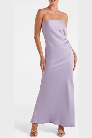 Forever New Avery Satin Strapless Dress Blossoming Lilac
