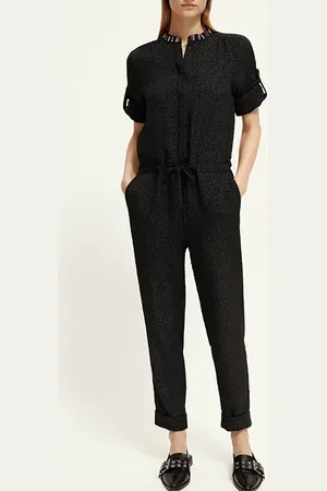Scotch&Soda Jacquard Jumpsuit Black Creatures Jacquard