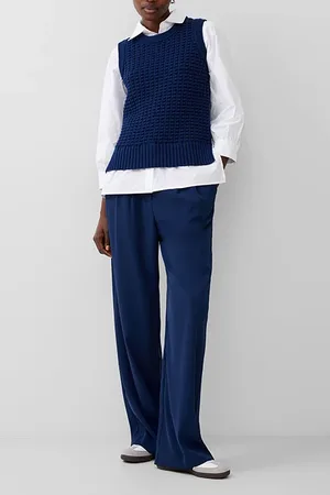 French Connection Mozart Ls Shirt Jumper Blue