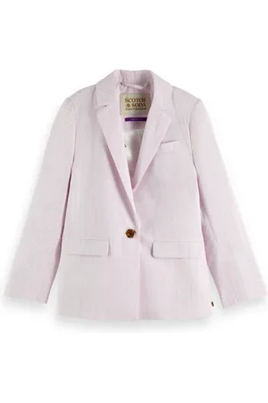 Scotch&Soda Striped Single-breasted Seersucker Blazer Orchid Seersucker