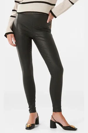Forever New Blair Vegan Leather Leggings Black