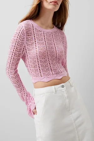 French Connection Nolan Open Back Crochet Jumper Red