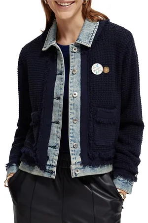 Scotch&Soda Denim Tweed Mix Blazer Jacket Night