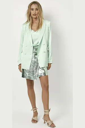 Dante 6 Meadow Metalic Leather Skirt Pistachio