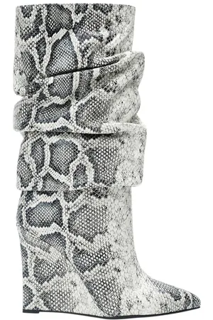 Marcell Von Berlin Python-embossed Wedge Boots White Snake