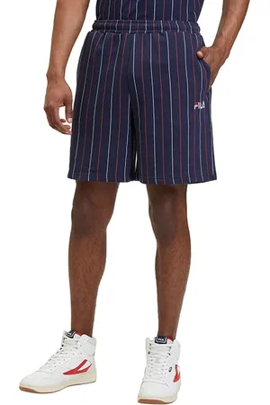 Fila Lobito Pinstriped Shorts Black Iris/two Color Stiped