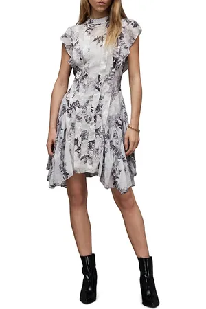 AllSaints Fleur Audrey Dress Mono White