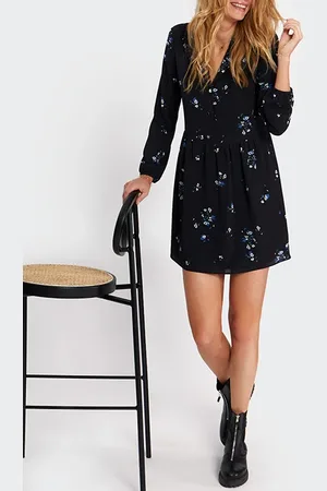 ICODE Black Floral Bouquet Print Dress
