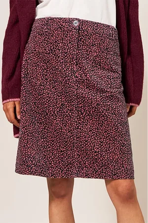White Stuff Melody Cord Skirt Pink