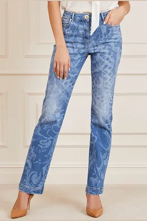 Guess GUESS Laser Broken Denim Light Blue Straight Wash