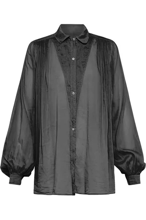 FORTE FORTE Forte Forte Cotton Silk Voile Bohemian Shirt Nero