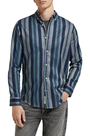 Scotch&Soda Essential Oxford Stripe Shirt Blue Multi Stripe