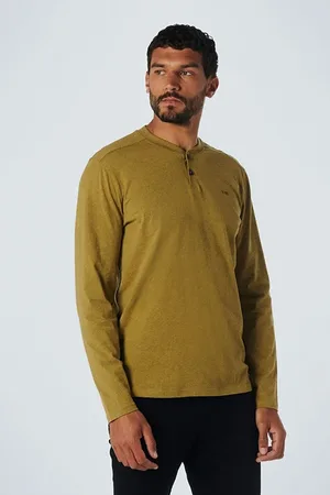 No Excess T-shirt Long Sleeve Granddad Melange Olive