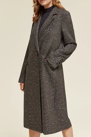 Scotch&Soda Single Breasted Herringbone Sequin Coat Sequin Herringbone
