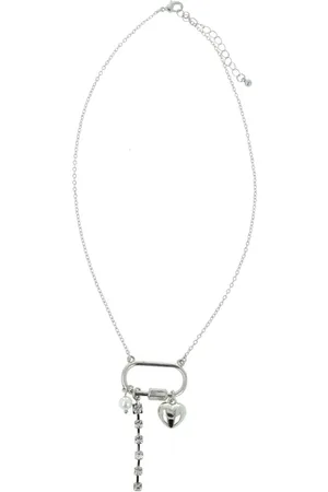 Otazu Dangling Charms Necklace Rhodium And White