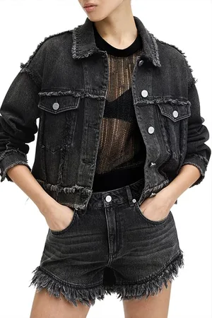 AllSaints Claude Fray Jacket Washed Black