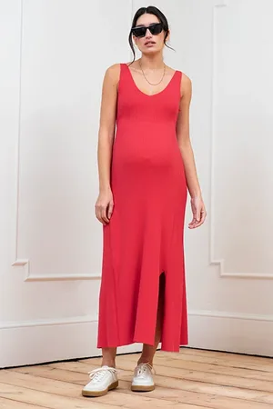 Séraphine Maternity Fit & Flare Dress Pink