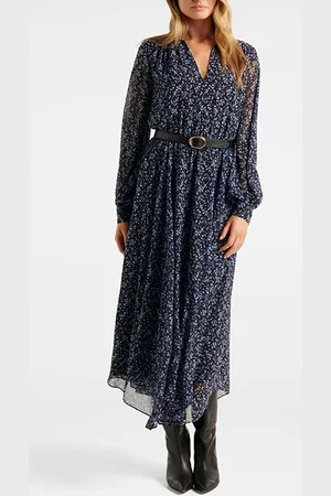 Forever New Amber Belted Midi Dress Mercer Ditsy