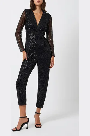 French Connection Dilara Embellished Jumpsuit Black