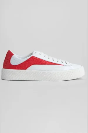 By Far Rodina White And Red Grained Leather White And Red