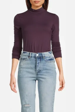 Scotch&Soda Long Sleeve Mock Neck Plum Perfect