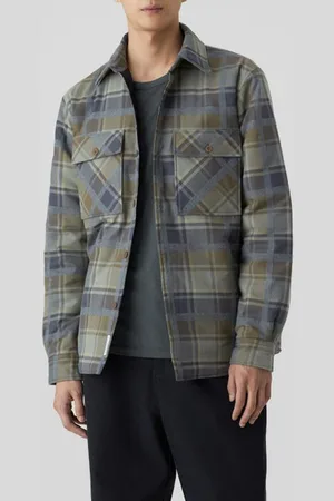 Closed Men Padded Workwear Shirt Shirts Brown Khaki