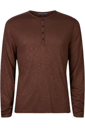 John Varvatos Danville Regular Fit Ls Henley With Plac Pruce